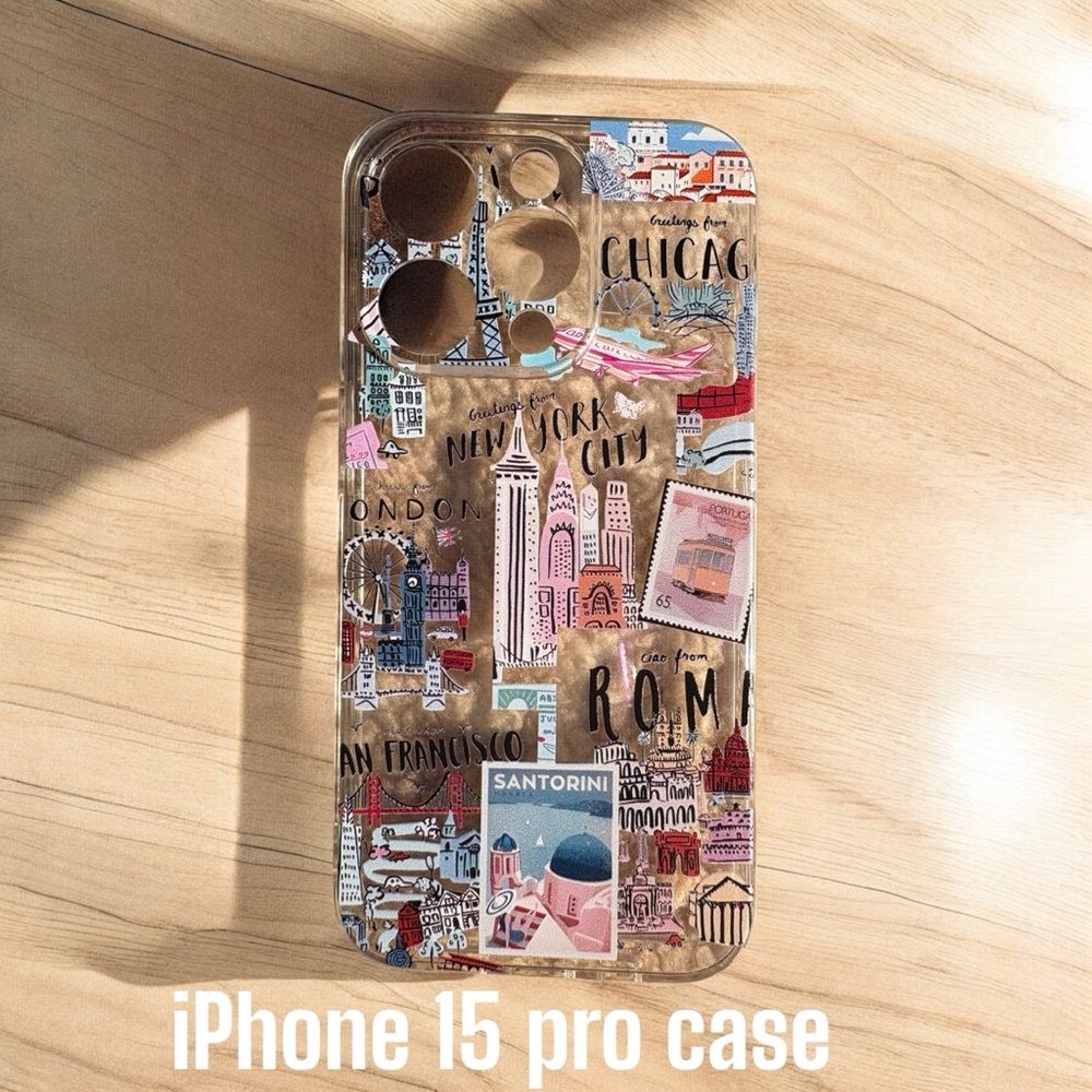 iPhone 15 Pro Case - Multicolor City Design